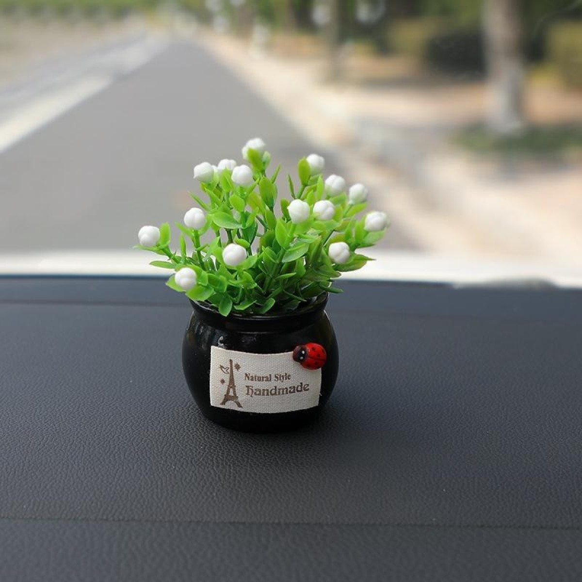 Mini Car Potted Ornaments Decoration Simulated Flower Pots, Style: Lucky Fruit Black Bottle