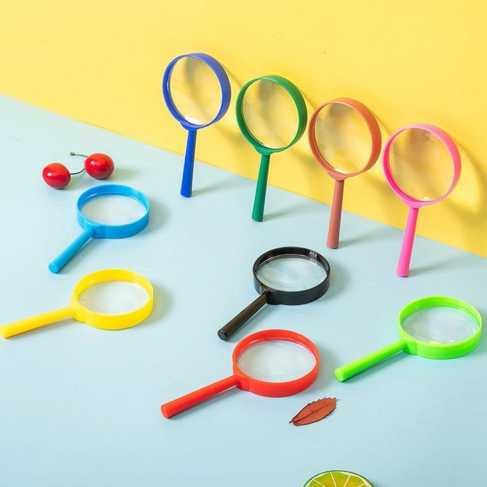 4pcs Children Color Magnifier 60mm Handheld Plastic Magnifying Glass, Color Random Delivery