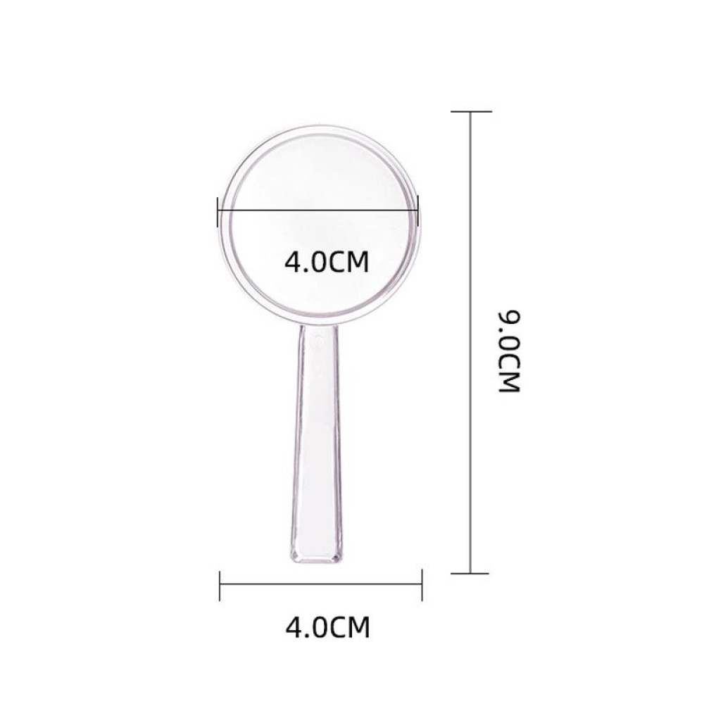 40mm 10pcs 3X Magnifying Glass Plastic Transparent Integrated Handheld HD Children Toy Magnifier