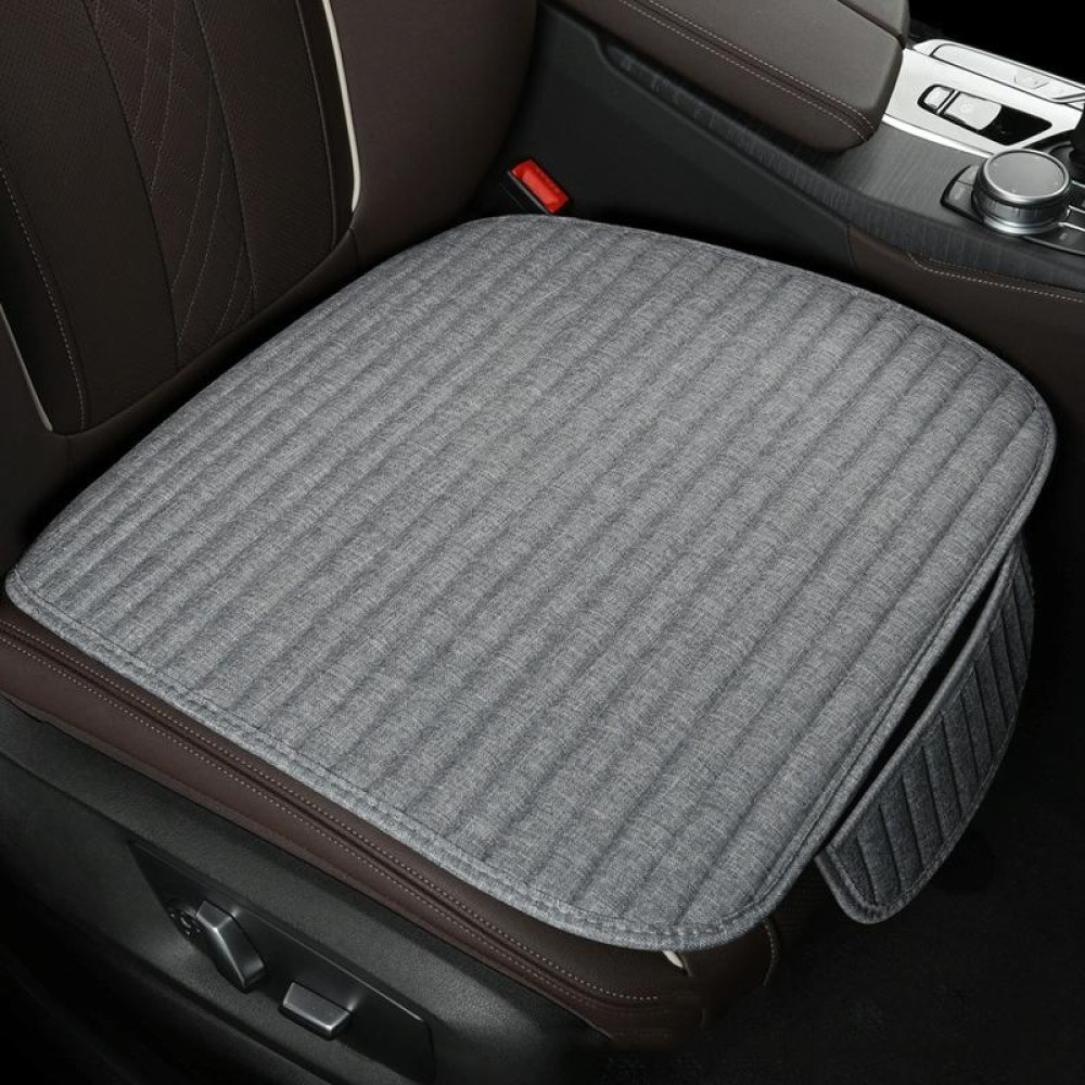 Automotive Fiber Linen Striped Four-Season Seat Cushion, Color: Gray Front Row