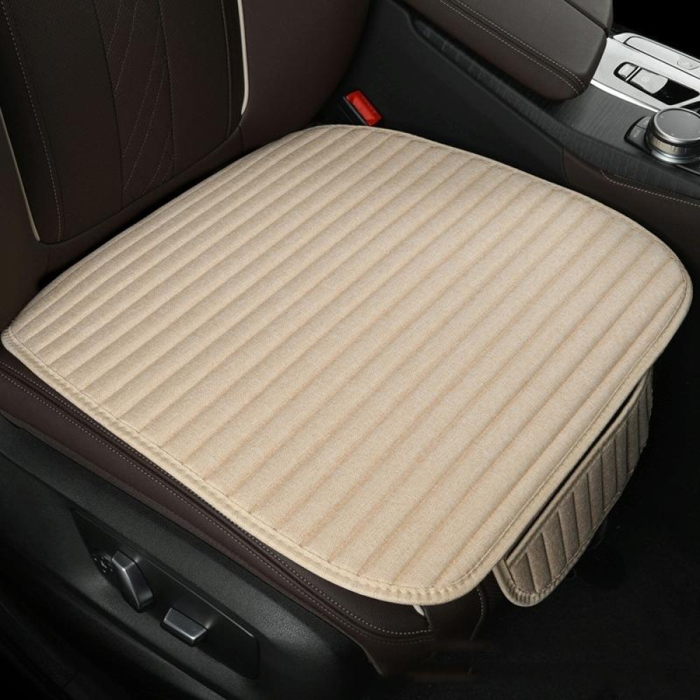 Automotive Fiber Linen Striped Four-Season Seat Cushion, Color: Beige Front Row
