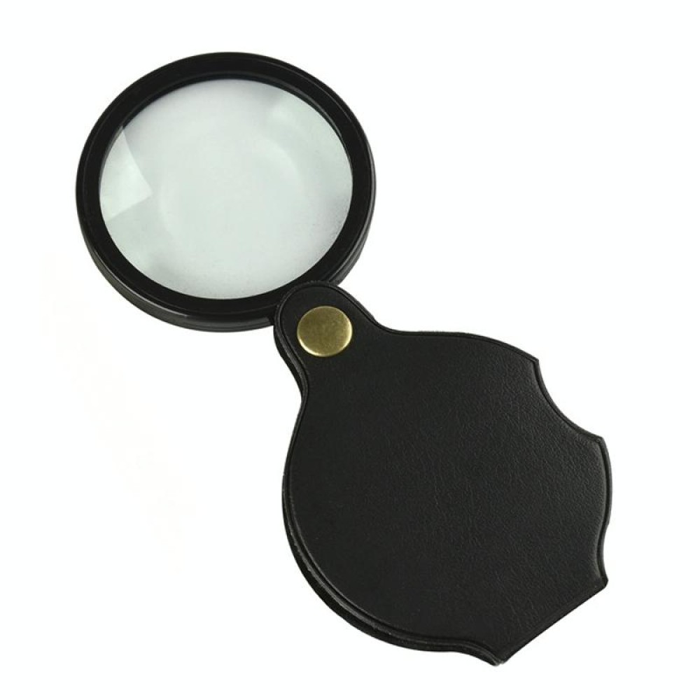 50mm 10X Folding Leather Case Magnifier Pocket Magnifying Glass