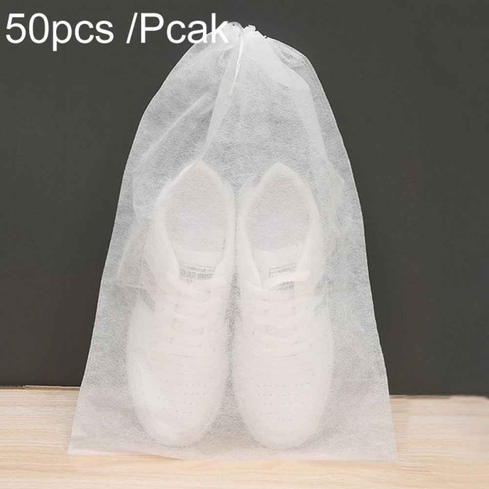 50pcs /Pack 32x48cm Large Portable Thickened Non-Woven Anti-Yellowing And Sunscreen Shoe Bag Shoe Storage Bag