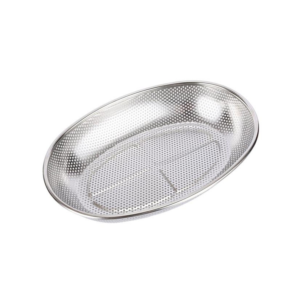 Kitchen Sterilization Cabinet Cutlery Organizer Household Stainless Steel Drainage Tray, Model: Perforated Oval Basket