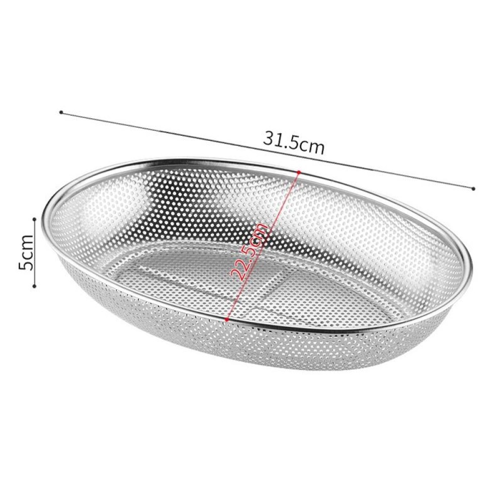 Kitchen Sterilization Cabinet Cutlery Organizer Household Stainless Steel Drainage Tray, Model: Perforated Oval Basket