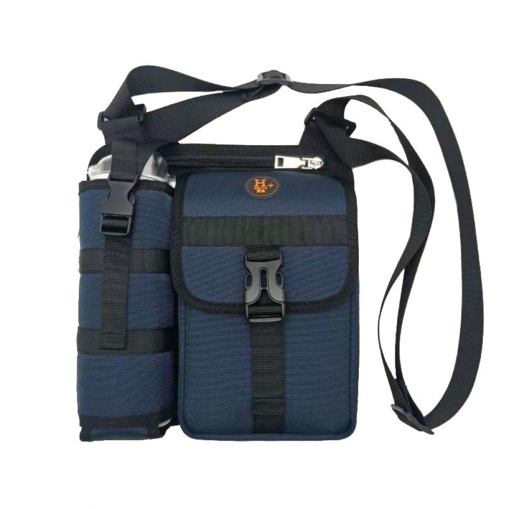 Wear-resistant Waterproof Single-shoulder Cross-body Water Bottle Bag Outdoor Travel Backpack(Deep Blue)