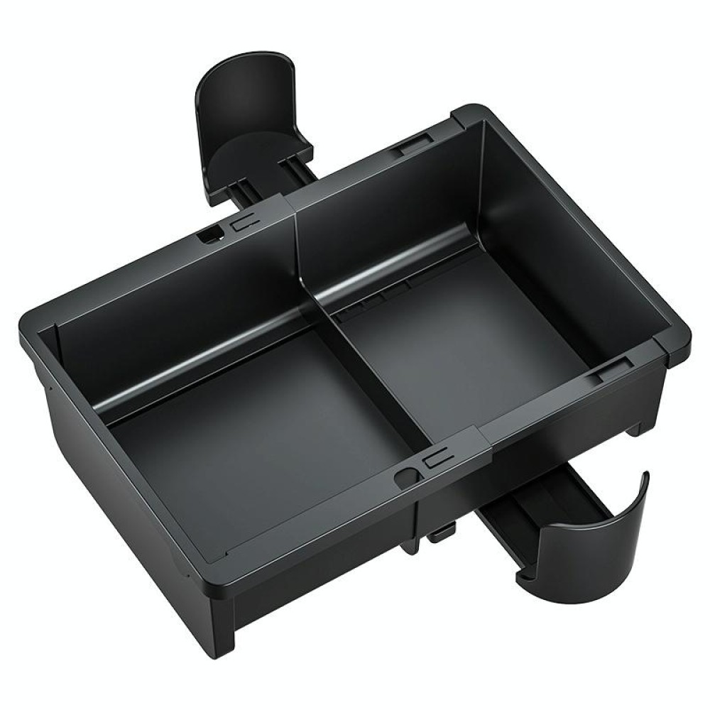 Car Seat Armrest Storage Box Adjustable Tissue Box(Black)