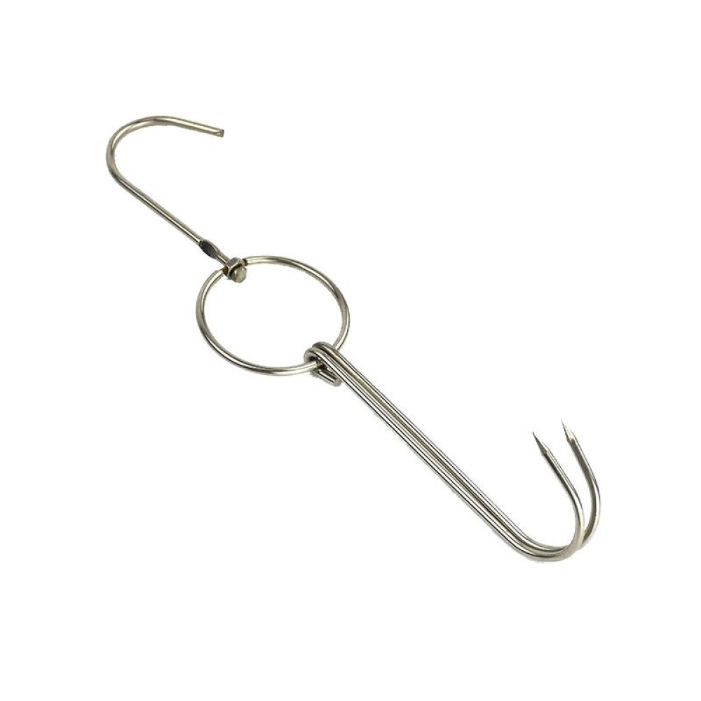 Stainless Steel Double Ring Duck Cooker Hanger Outdoor Barbecue Hanging Hook Stand, Specs: 3 Centi Small Wax Ring 24.5cm