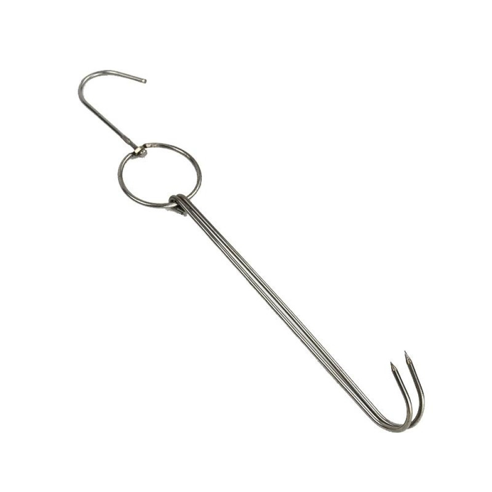 Stainless Steel Double Ring Duck Cooker Hanger Outdoor Barbecue Hanging Hook Stand, Specs: 3 Centi Large Wax Ring 33cm