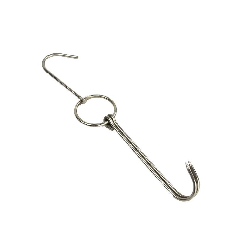 Stainless Steel Double Ring Duck Cooker Hanger Outdoor Barbecue Hanging Hook Stand, Specs: 4 Centi Steel Thick Long 28.5cm