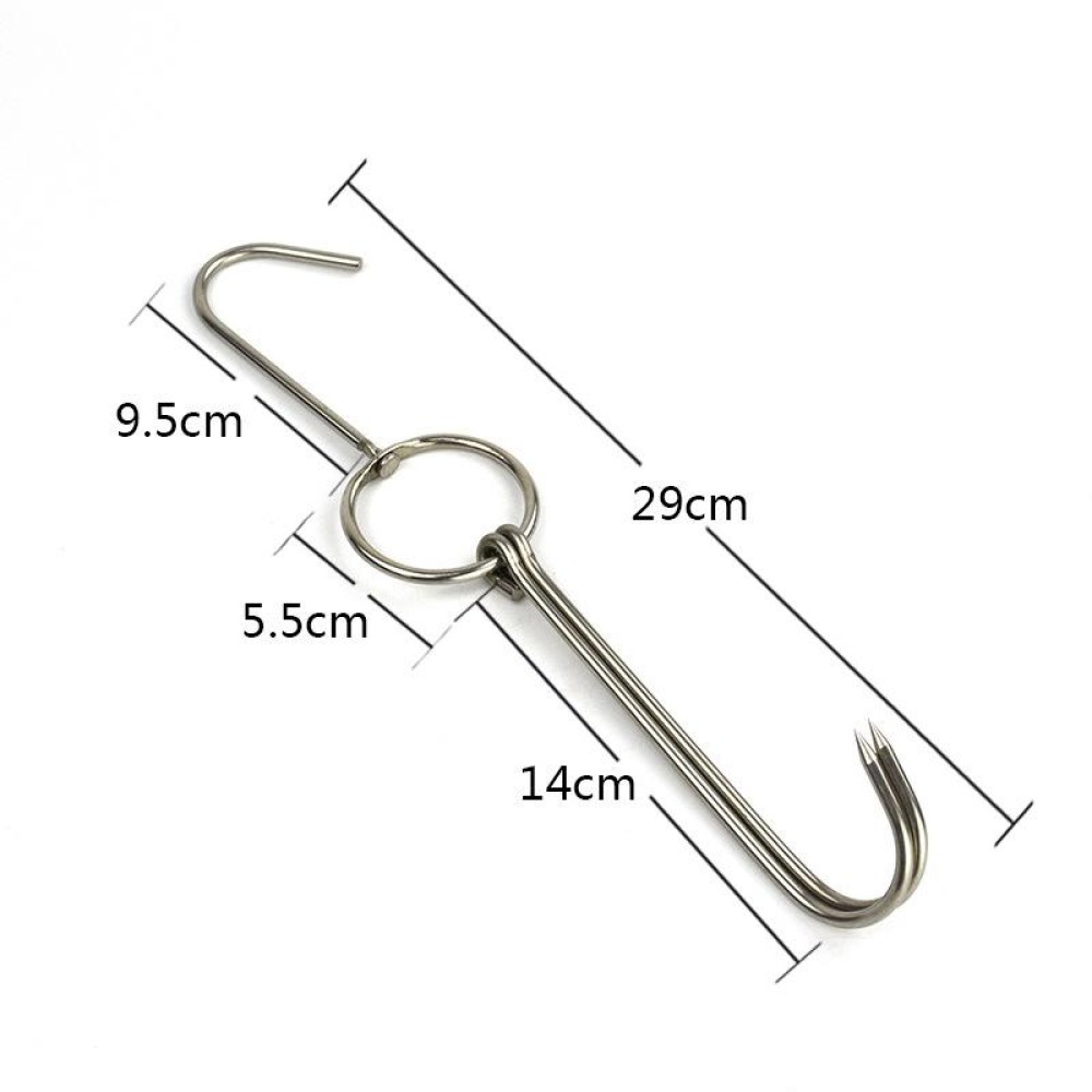Stainless Steel Double Ring Duck Cooker Hanger Outdoor Barbecue Hanging Hook Stand, Specs: 4 Centi Steel Thick Long 28.5cm