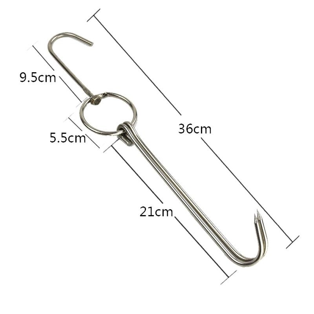Stainless Steel Double Ring Duck Cooker Hanger Outdoor Barbecue Hanging Hook Stand, Specs: 5 Centi 9 Inch Wax Ring 36cm