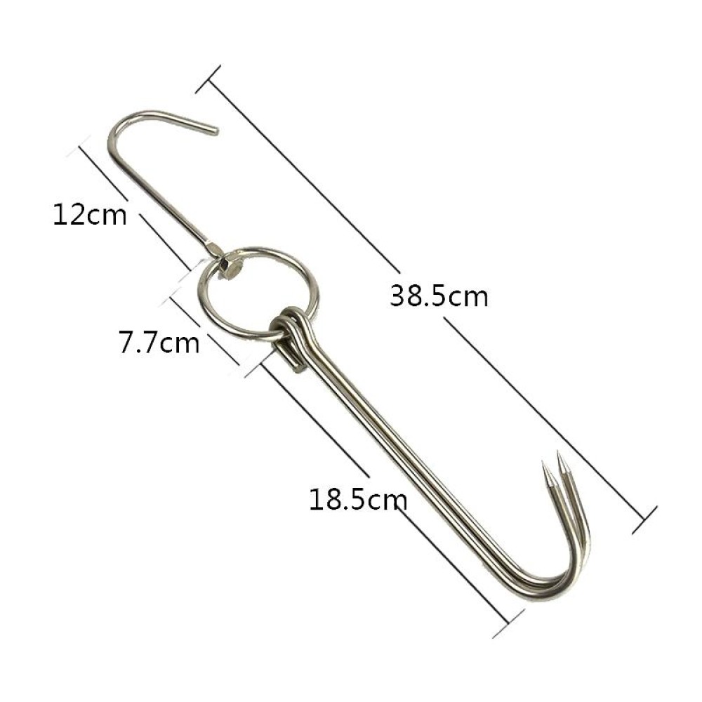 Stainless Steel Double Ring Duck Cooker Hanger Outdoor Barbecue Hanging Hook Stand, Specs: 6 Centi 8 Inch Wax Ring 39cm