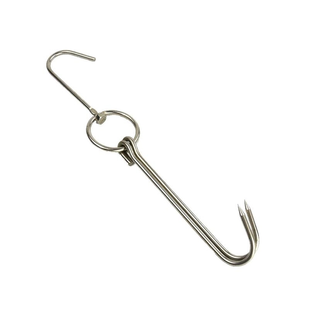 Stainless Steel Double Ring Duck Cooker Hanger Outdoor Barbecue Hanging Hook Stand, Specs: 6 Centi 9 Inch Wax Ring 40cm