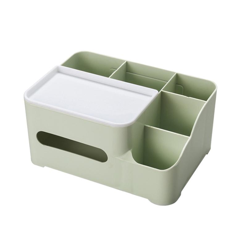 Large Living Room Coffee Table Simple Desktop Organizer Household Multifunctional Tissue Box(Green)