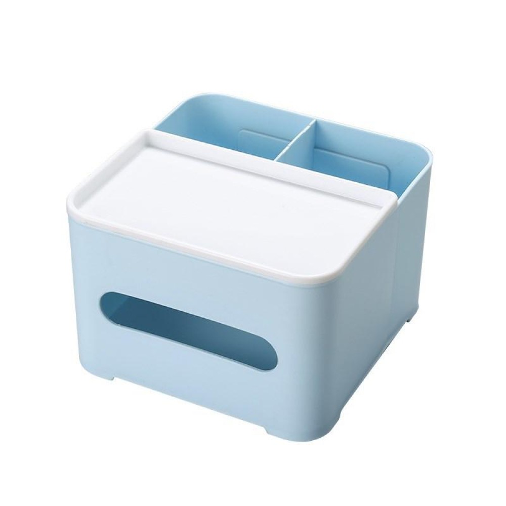 Small Living Room Coffee Table Simple Desktop Organizer Household Multifunctional Tissue Box(Blue)