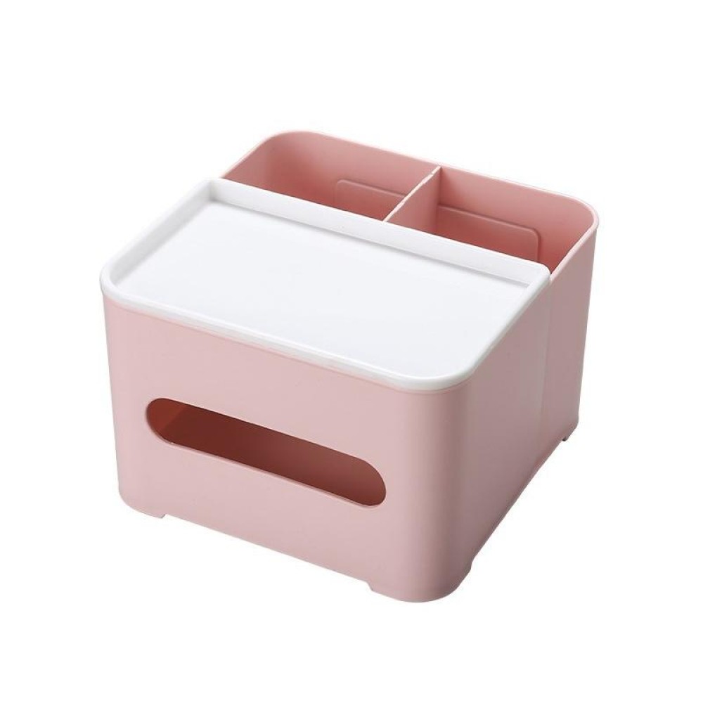 Small Living Room Coffee Table Simple Desktop Organizer Household Multifunctional Tissue Box(Pink)