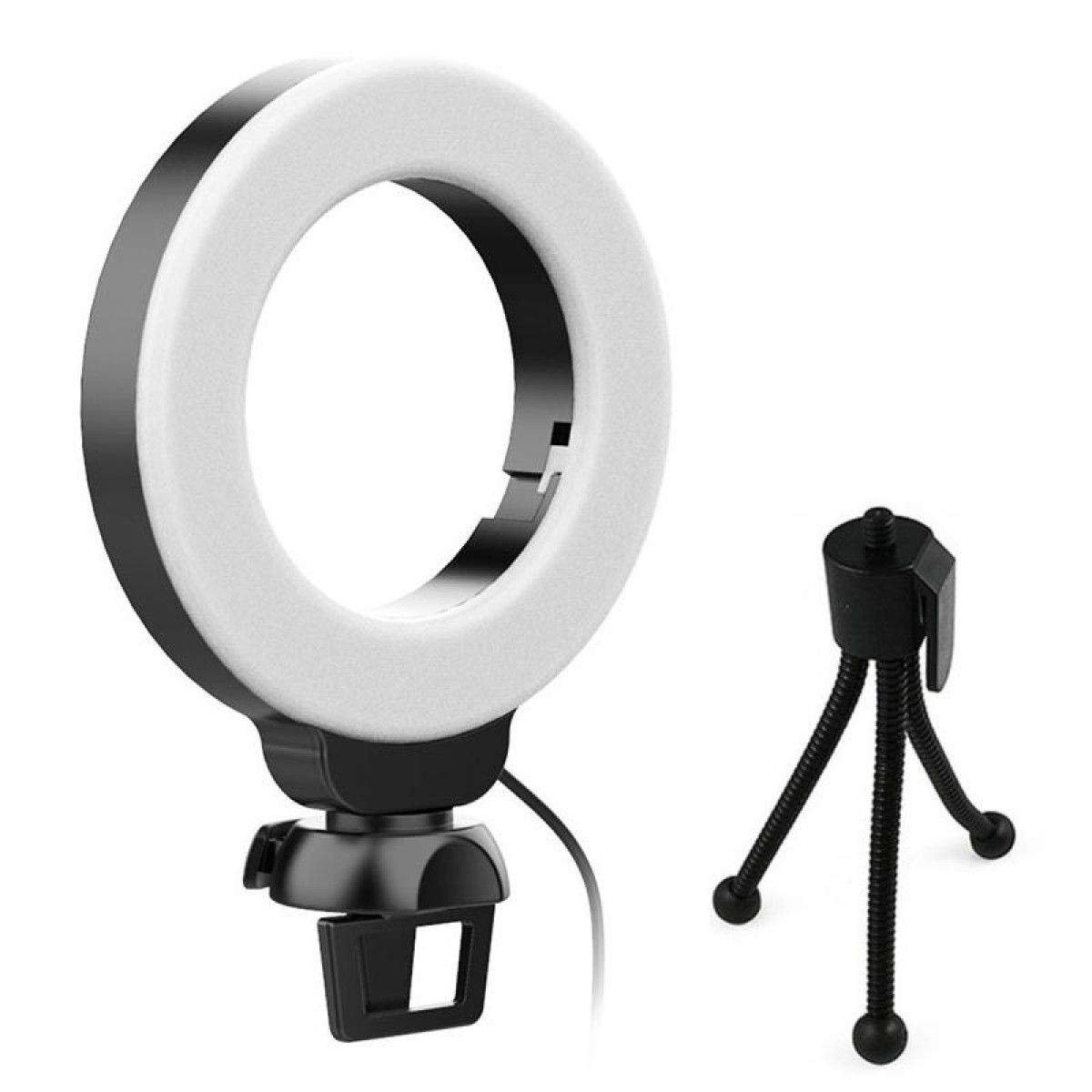 YRing48 4-Inch 48LEDs Laptop Camera Video Conference Live Beauty Ring Fill Light, Spec: Clip with Tripod