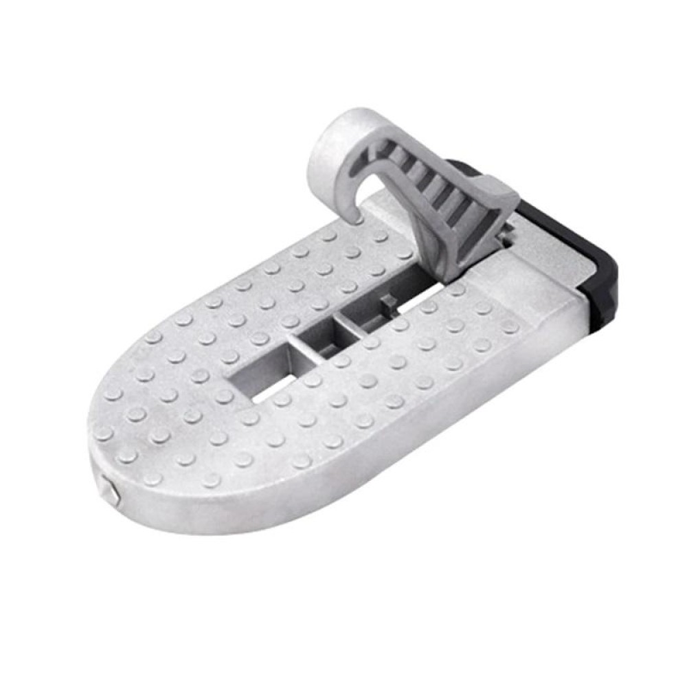 Car Hook Door Foldable Foot Pedal with Safety Hammer(Silver)