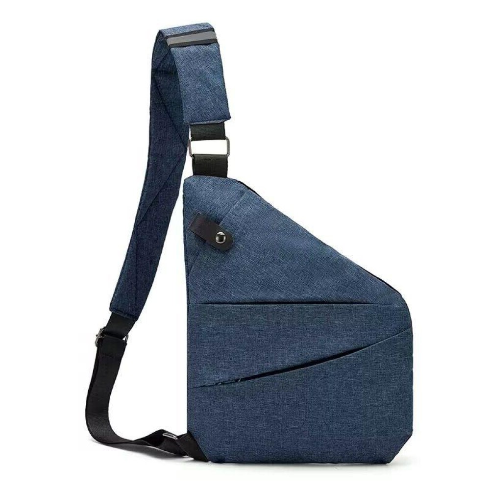 Sports Casual Men Crossbody Bag Large Capacity Multi-Pocket Single Shoulder Bag, Style: Left Shoulder Oxford Cloth (Blue)