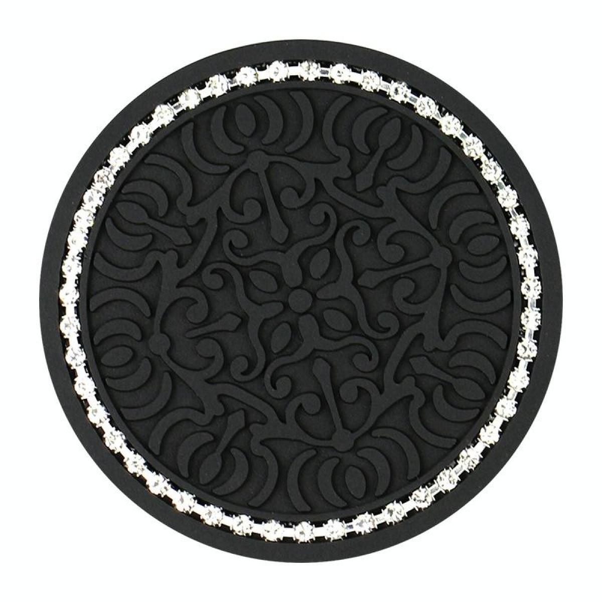 Totem Stripe Car Coaster Storage Non-Slip Insulating Mat, Color: Black White Diamond