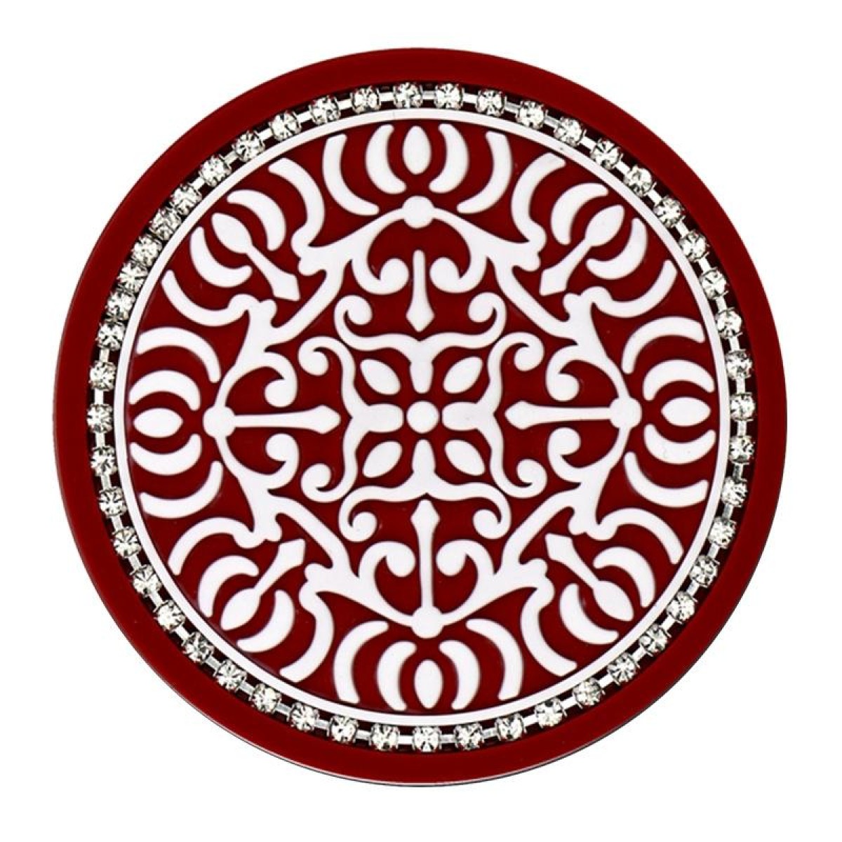 Totem Stripe Car Coaster Storage Non-Slip Insulating Mat, Color: Red White Diamond