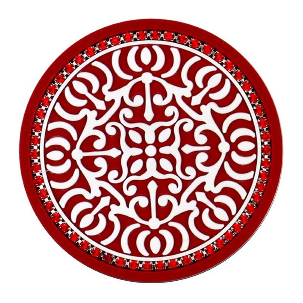 Totem Stripe Car Coaster Storage Non-Slip Insulating Mat, Color: Red Red Diamond