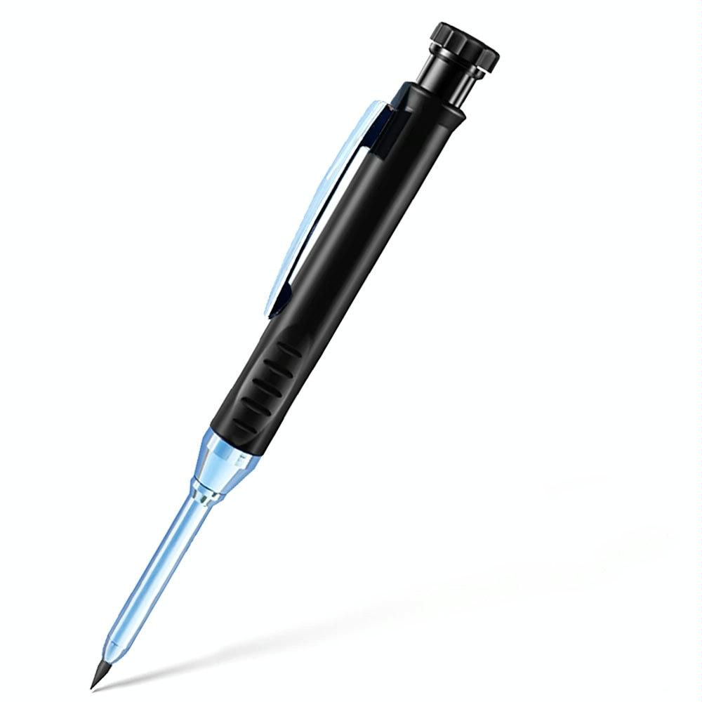 Metal Long Tip Deep Hole Woodworking Pencil Quick Dry Marker, Color: Black Pen