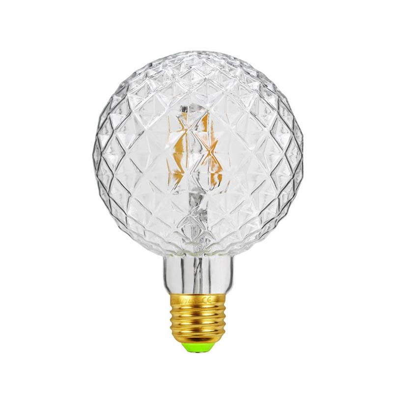 E27 Screw Port LED Vintage Light Shaped Decorative Illumination Bulb, Style: G95 Inner Pineapple Transparent(220V 4W 2700K)