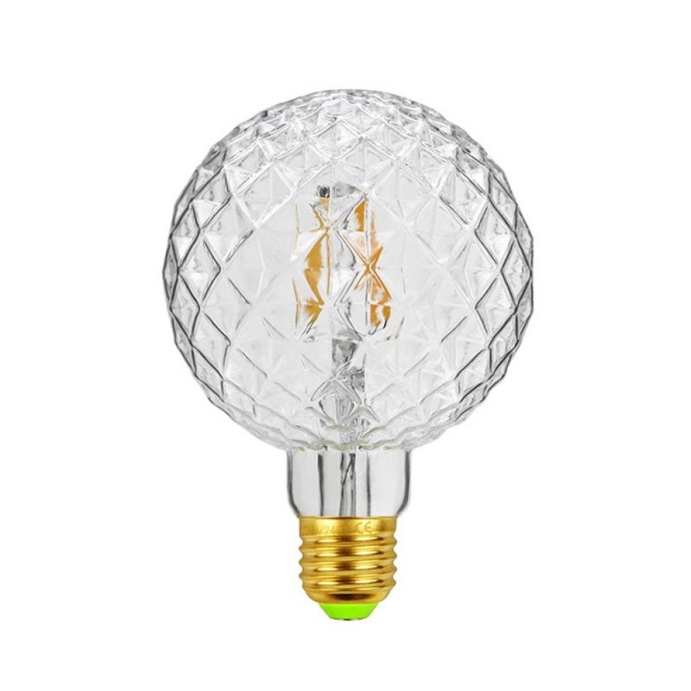 E27 Screw Port LED Vintage Light Shaped Decorative Illumination Bulb, Style: G95 Inner Pineapple Transparent(110V 4W 2700K)