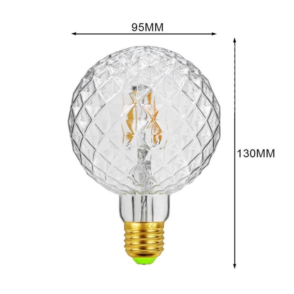 E27 Screw Port LED Vintage Light Shaped Decorative Illumination Bulb, Style: G95 Inner Pineapple Transparent(110V 4W 2700K)