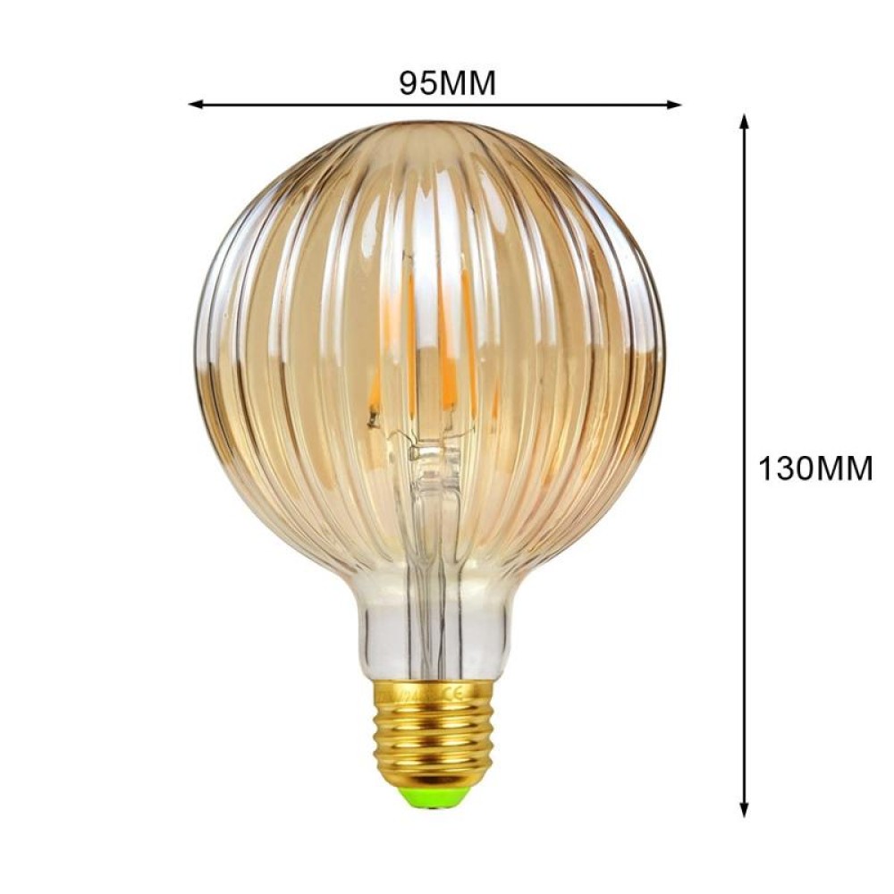 E27 Screw Port LED Vintage Light Shaped Decorative Illumination Bulb, Style: G95 Watermelon Gold(220V 4W 2700K)