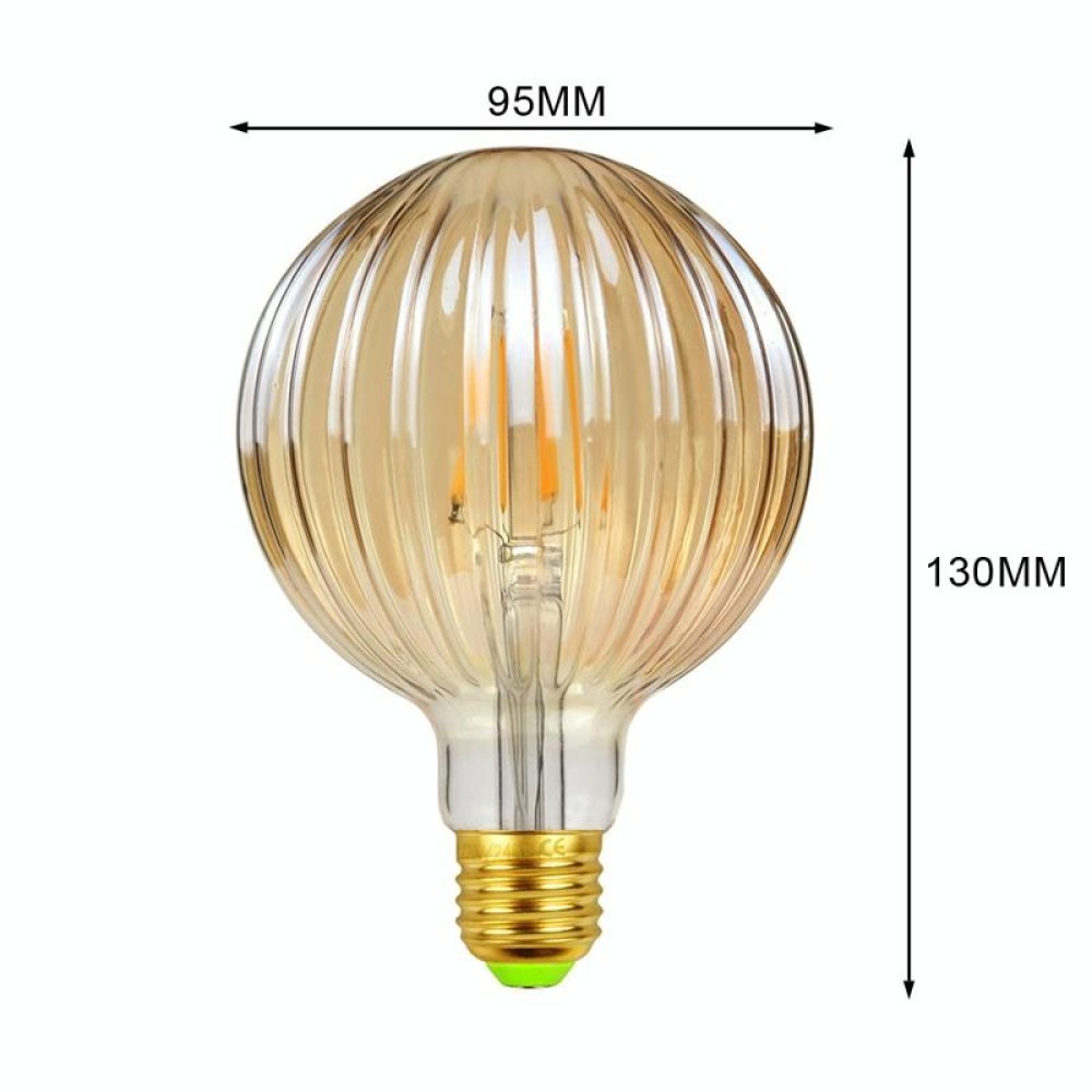 E27 Screw Port LED Vintage Light Shaped Decorative Illumination Bulb, Style: G95 Watermelon Gold(110V 4W 2700K)
