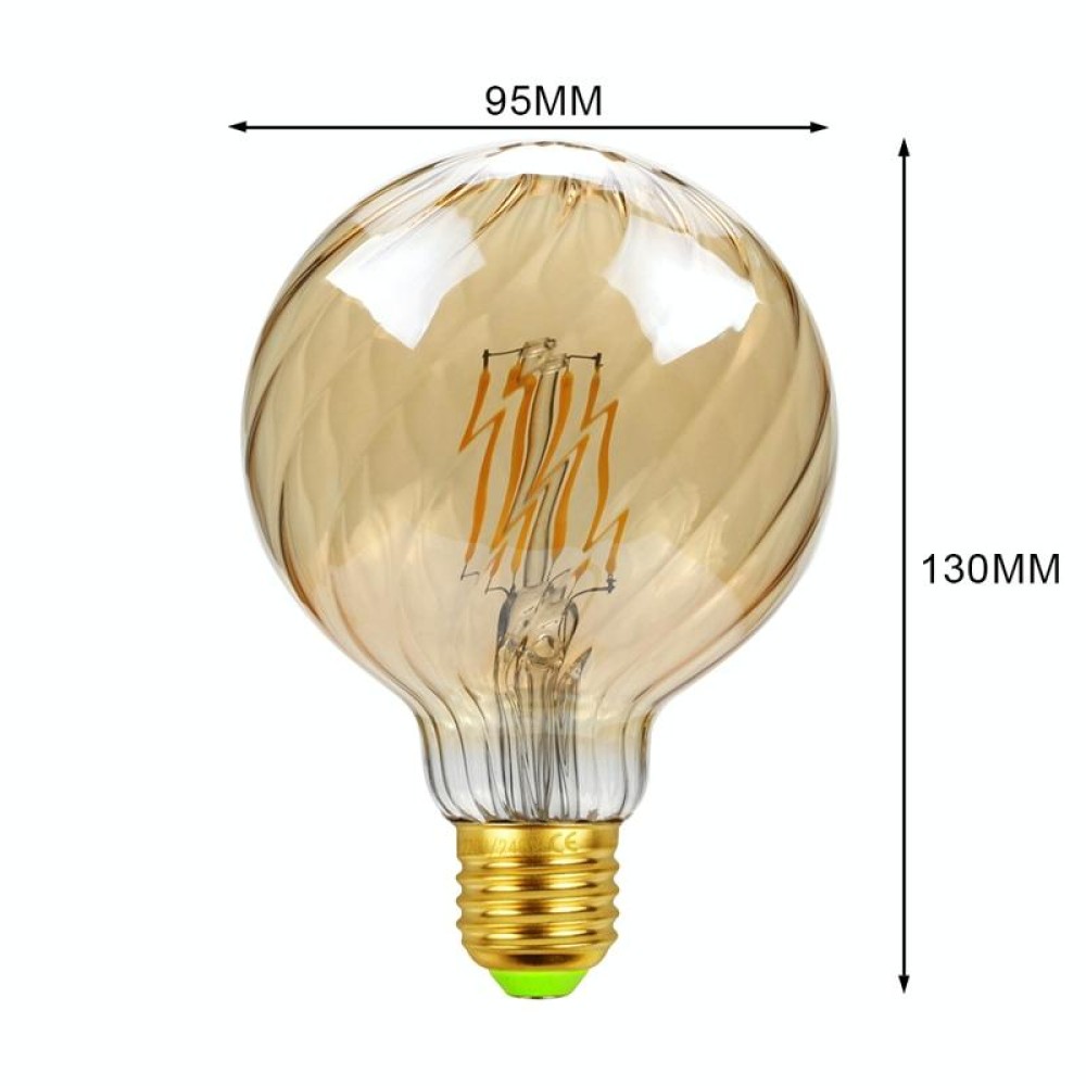 E27 Screw Port LED Vintage Light Shaped Decorative Illumination Bulb, Style: G95 Oblique Gold(220V 4W 2700K)