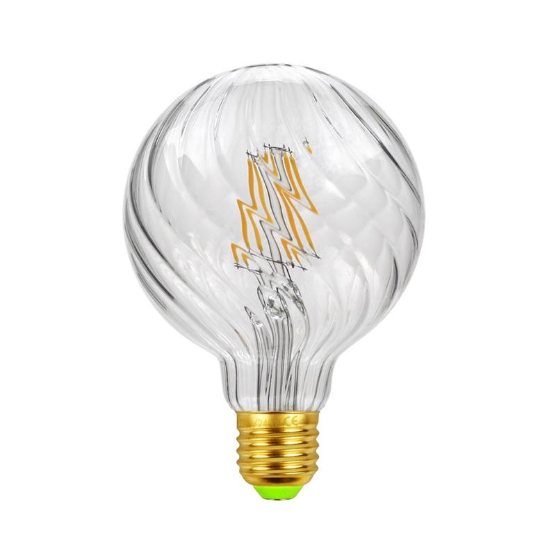 E27 Screw Port LED Vintage Light Shaped Decorative Illumination Bulb, Style: G95 Oblique Transparent(110V 4W 2700K)