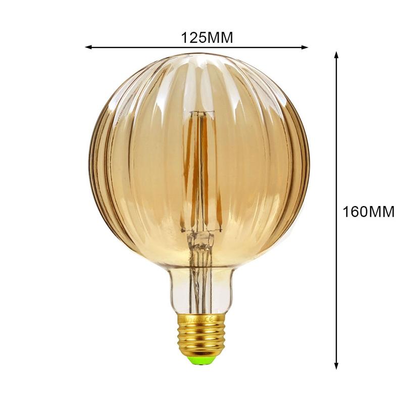 E27 Screw Port LED Vintage Light Shaped Decorative Illumination Bulb, Style: G125 Watermelon Gold(110V 4W 2700K)