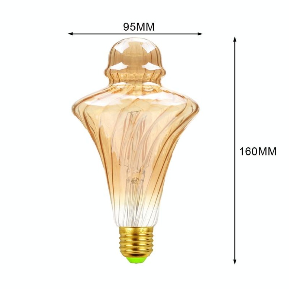 E27 Screw Port LED Vintage Light Shaped Decorative Illumination Bulb, Style: Straw Hat Gold(110V 4W 2700K)