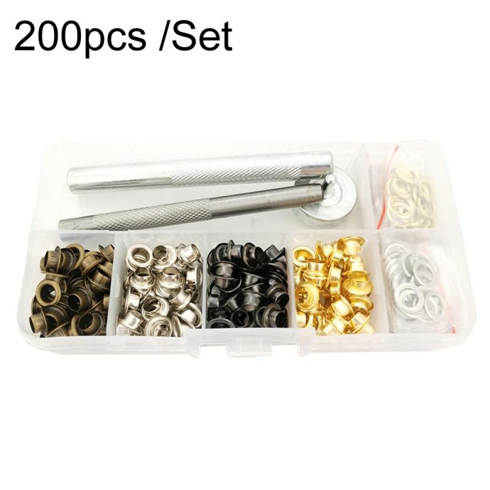 200pcs /Set 5mm Hollow Metal Copper Button Clothing Detachable Jeans Eye Buckles Replacement And Repair Kit