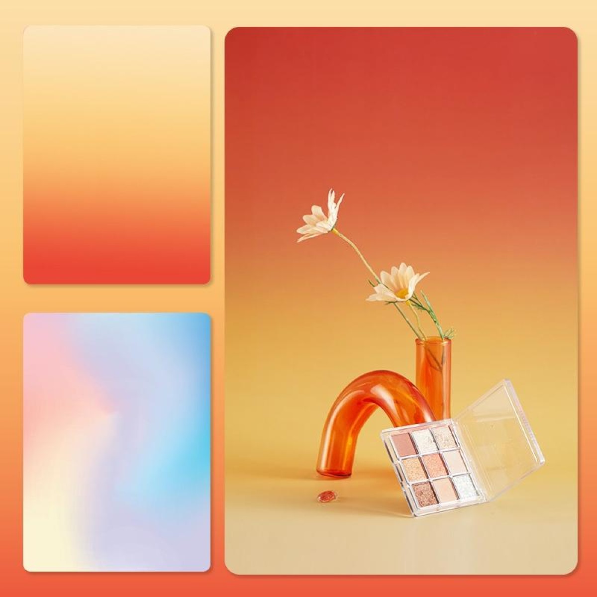 57 x 87cm Double-sided Gradient Background Paper Atmospheric Still Life Photography Props(Rainbow+Sunset)