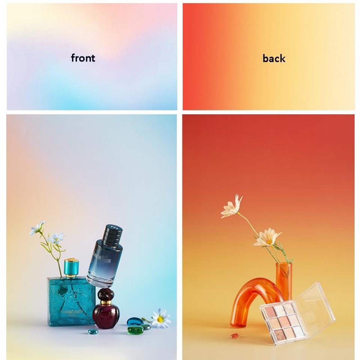57 x 87cm Double-sided Gradient Background Paper Atmospheric Still Life Photography Props(Rainbow+Sunset)
