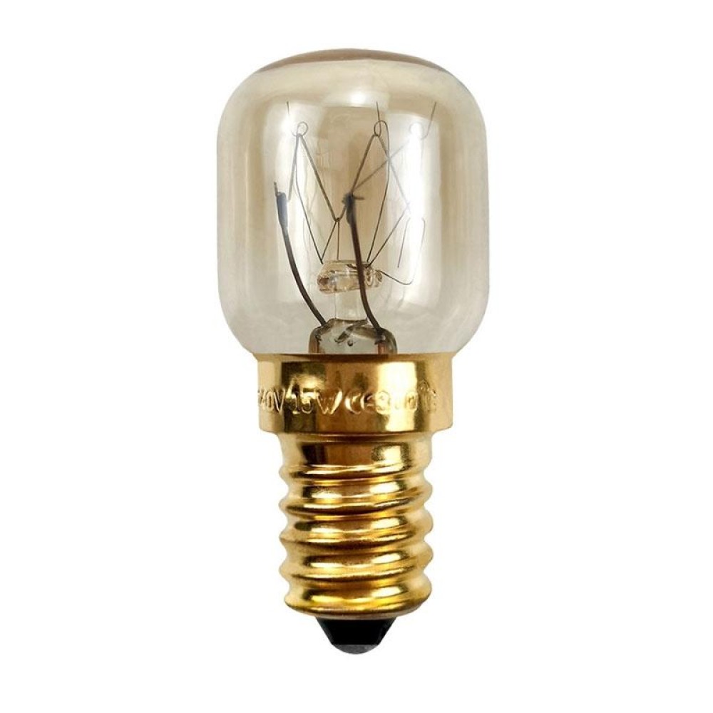 E14 Salt Crystal Lamps High Temperature Resistant Oven Light Bulb, Power: 15W Brass Lamp Head(2700K Warm White)