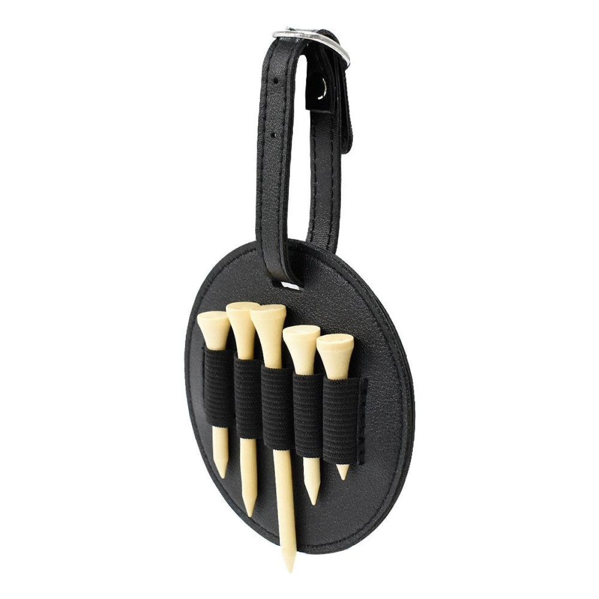 Leather Outdoor Waist Hanging Golf Spike Insert Pocket Storage Bag, Spec: Double-sided Black