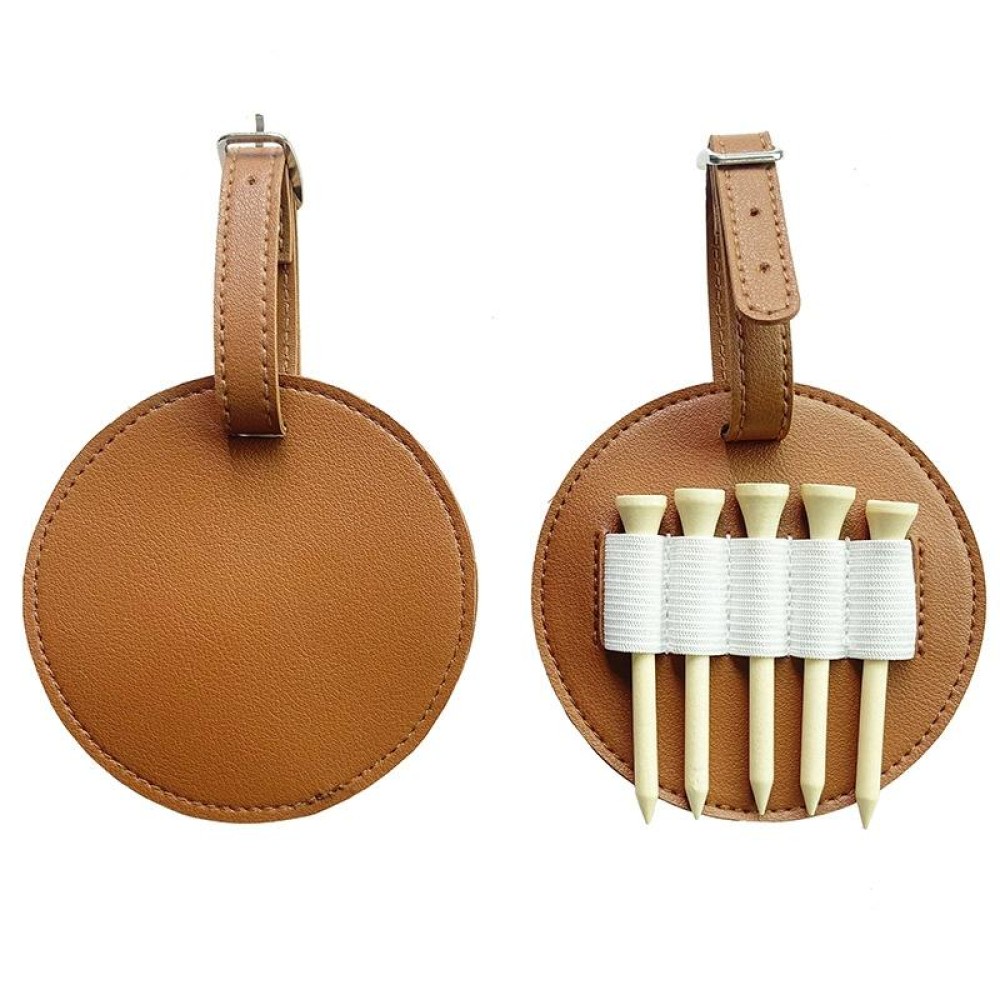 Leather Outdoor Waist Hanging Golf Spike Insert Pocket Storage Bag, Spec: Single-sided Brown