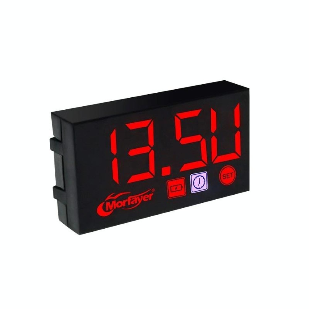 Compact LED Digital Display Time Voltmeter, Specification: 3 in 1 Red
