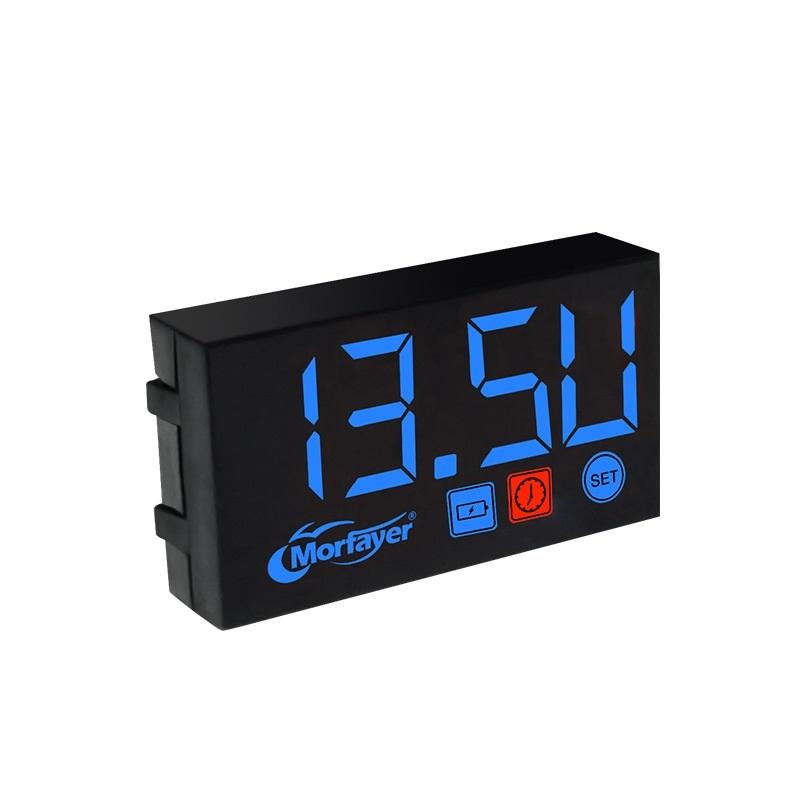 Compact LED Digital Display Time Voltmeter, Specification: 3 in 1 Blue