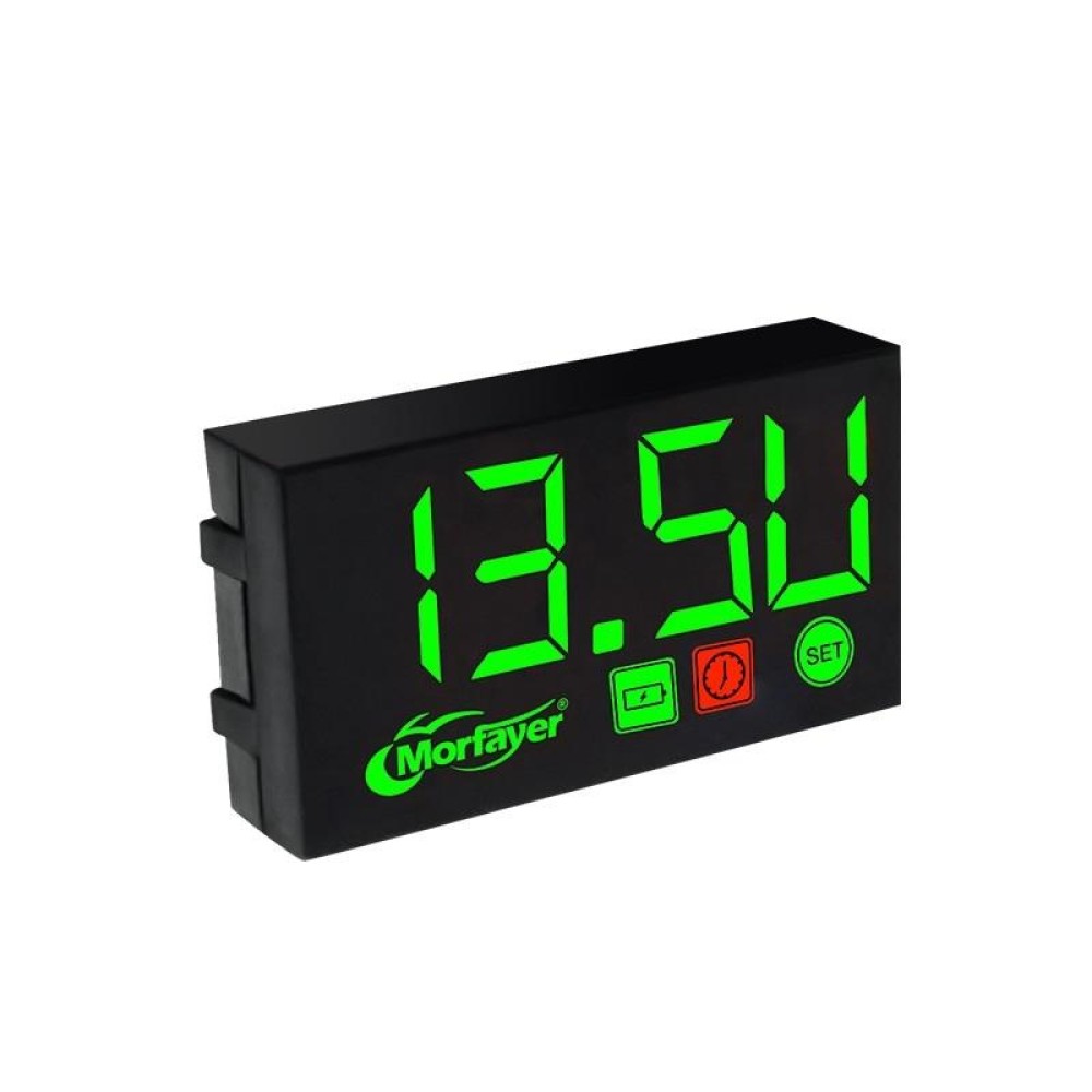 Compact LED Digital Display Time Voltmeter, Specification: 3 in 1 Green