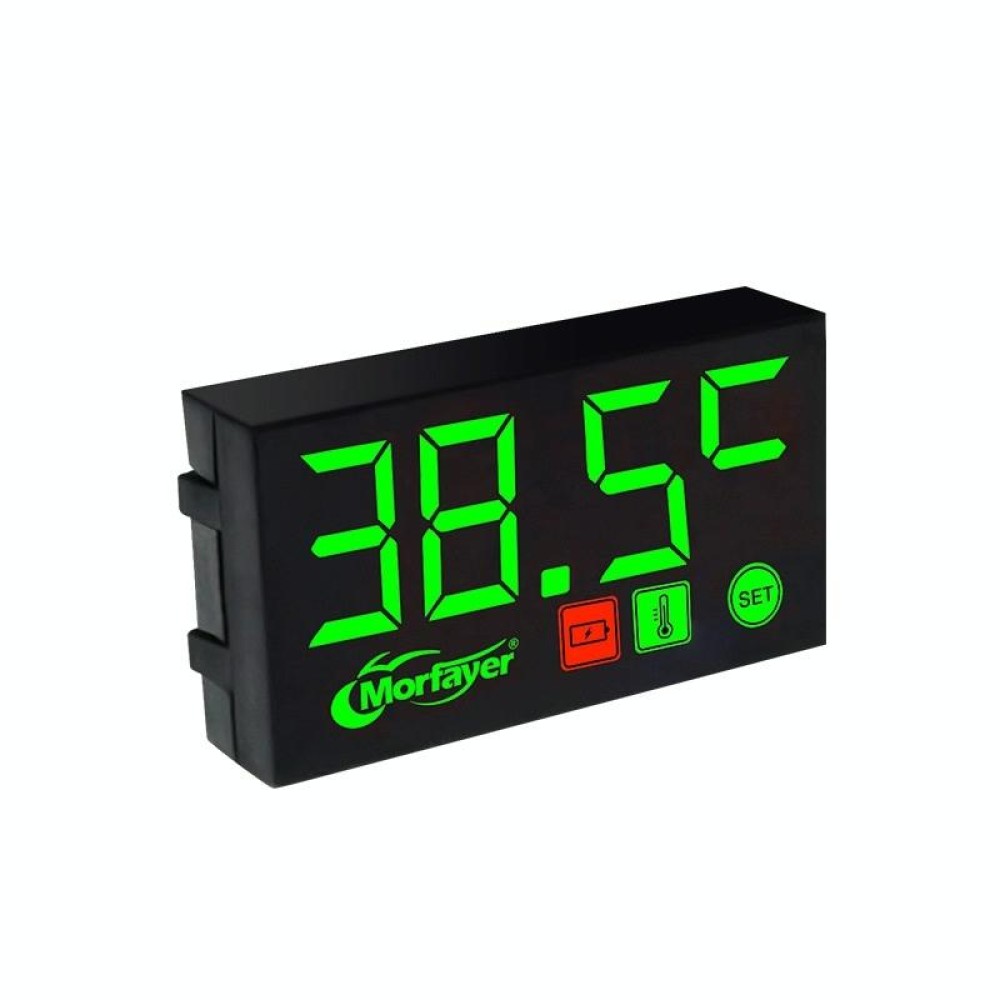 Compact LED Digital Display Time Voltmeter, Specification: 2 in 1 Temperature Green