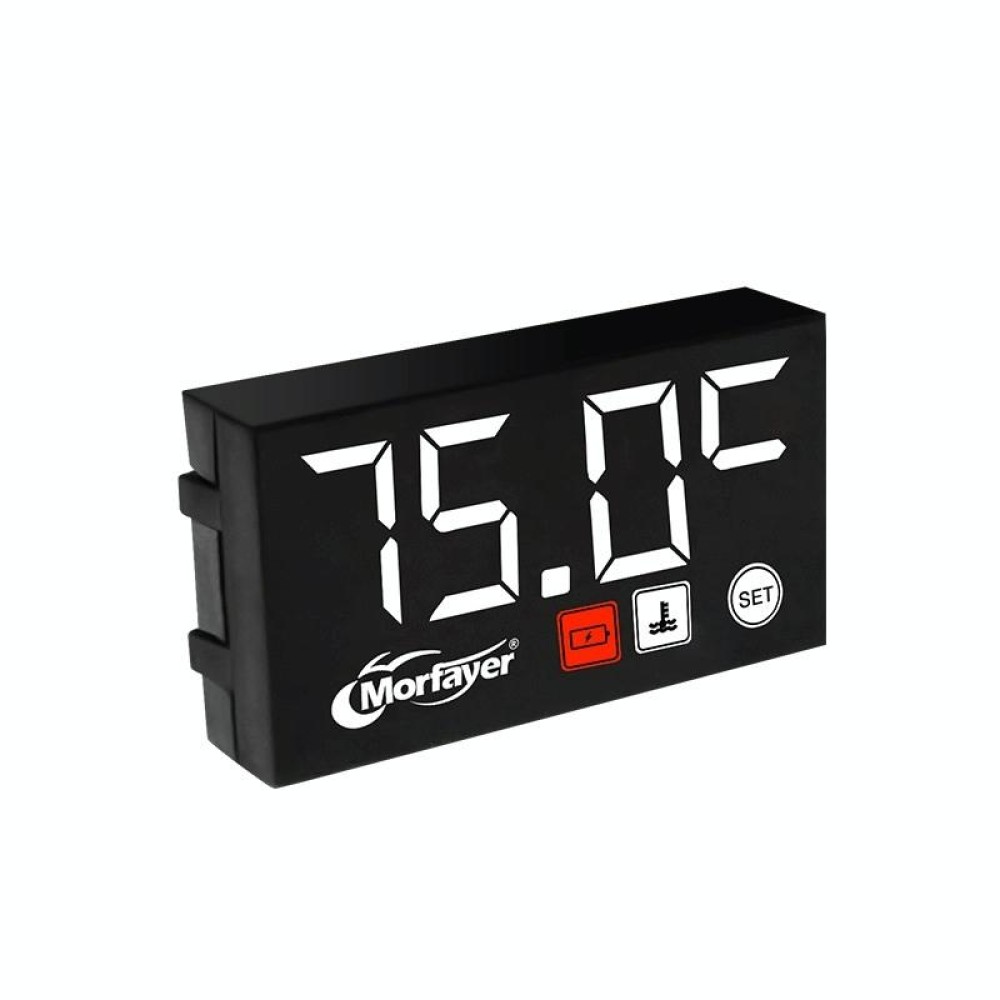 Compact LED Digital Display Time Voltmeter, Specification: 2 in 1 Water Temperature White
