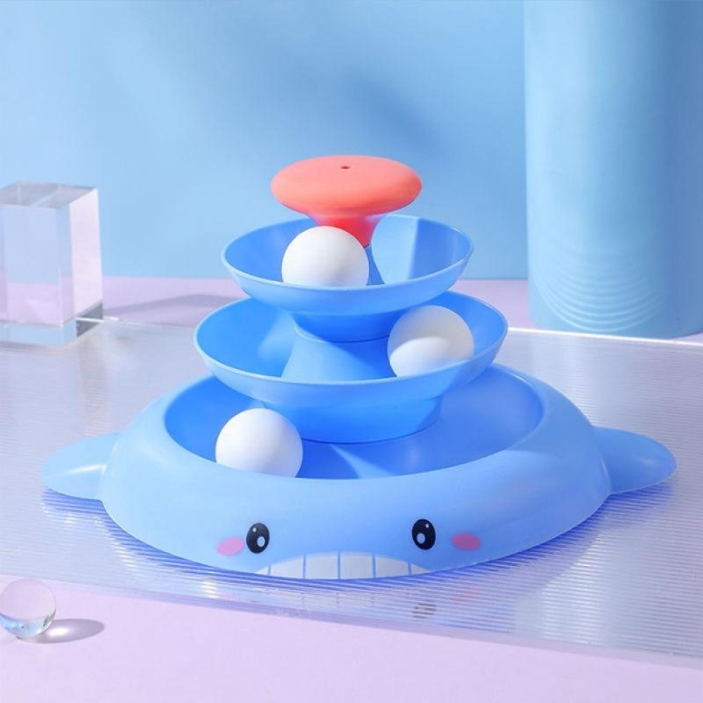 Cats Self-Help Relief Turntable Toy Ball Automatic Cat Teasing Toys Pet Supplies, Style: Sea ??Blue