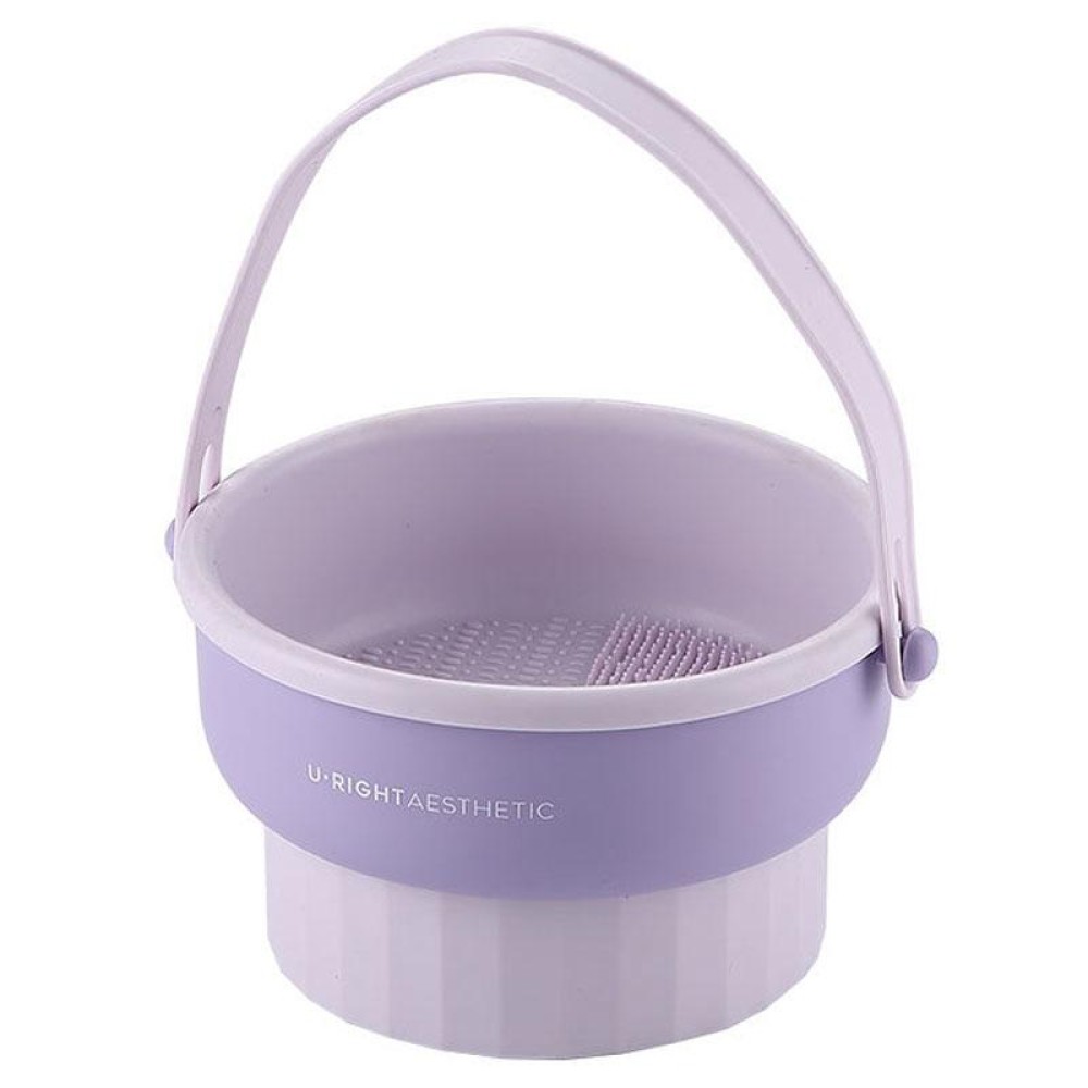 Makeup Brush Cleaning Bowl Storage Drying Rack Silicone Cosmetic Egg Cleaning Tool(Purple)